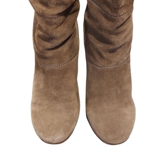 Coach Trudie Patchwork Suede Knee High Heeled Boots Size 8 - Picture 5 of 11